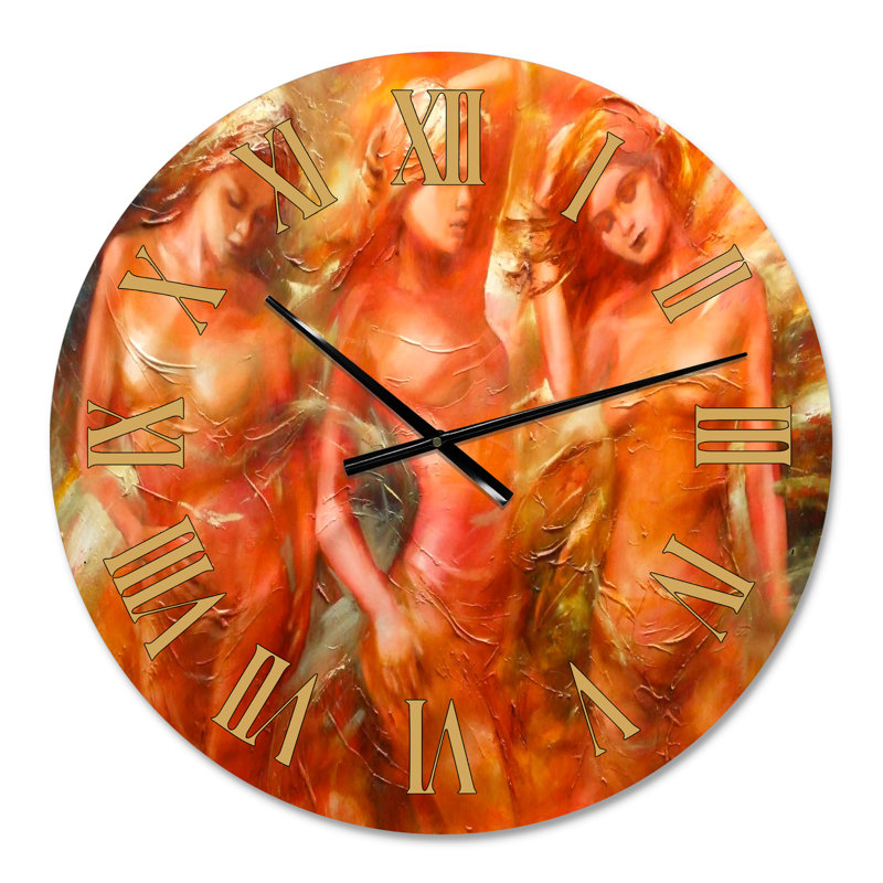Oversized Dancing Goddesses II Wall Clock, Small