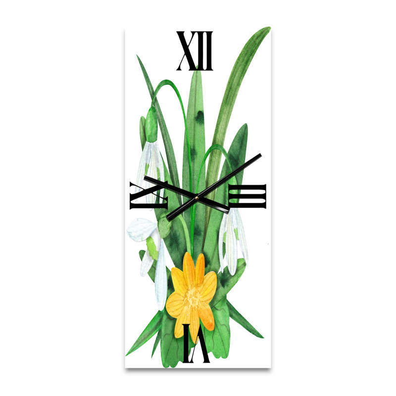 Horloge murale Snowdrops and Erantis Flowers, Petit