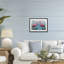«Flamingo Lagoon Duo», reproduction sous verre encadrée, design par LSR Design Studio-571555198-571555457