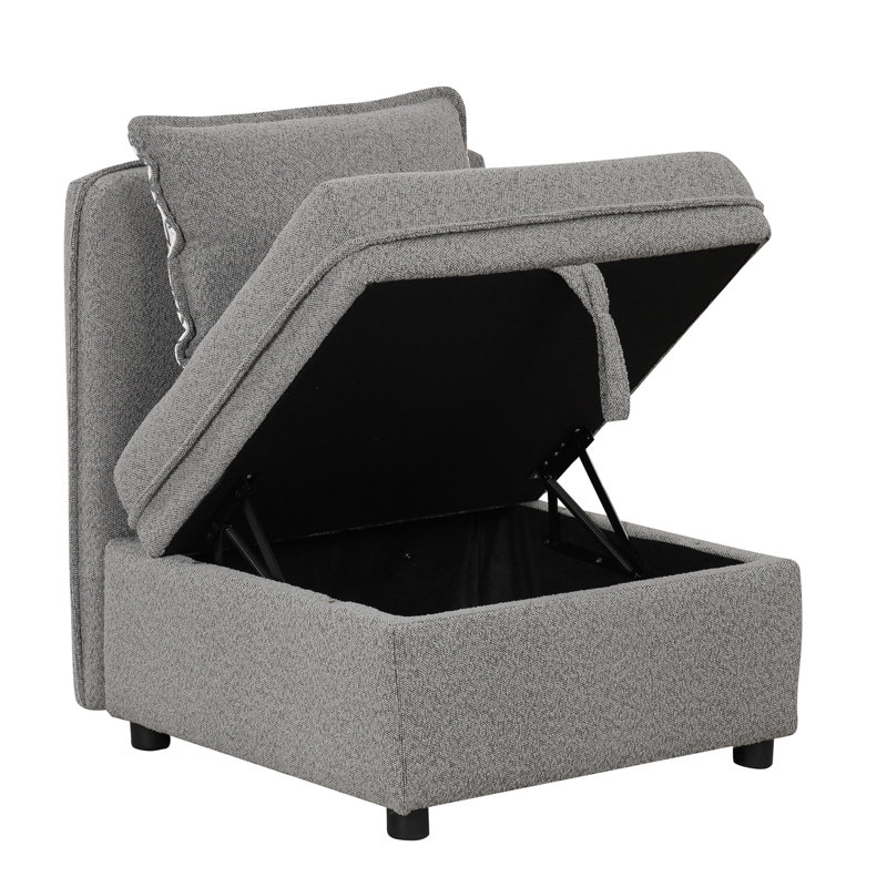 Canapé modulaire 6 pièces Maquan, Gris chenille