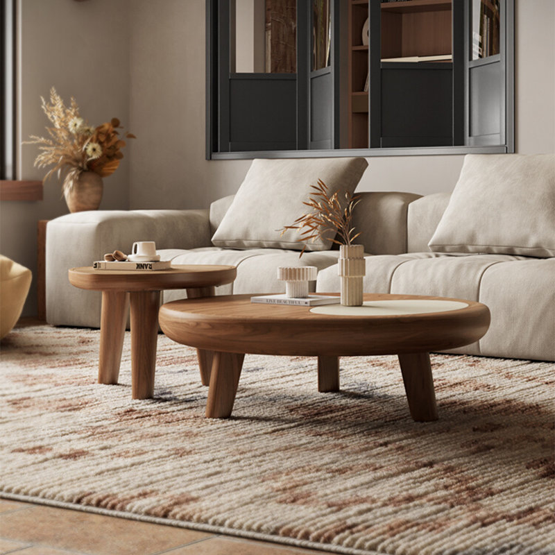 Ensemble de tables basses modernes et minimalistes, Naturel