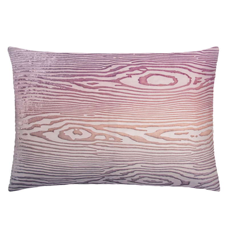 Woodgrain Velvet Pillow Cover & Insert, Opal, Rectangle 14"H x 20"W