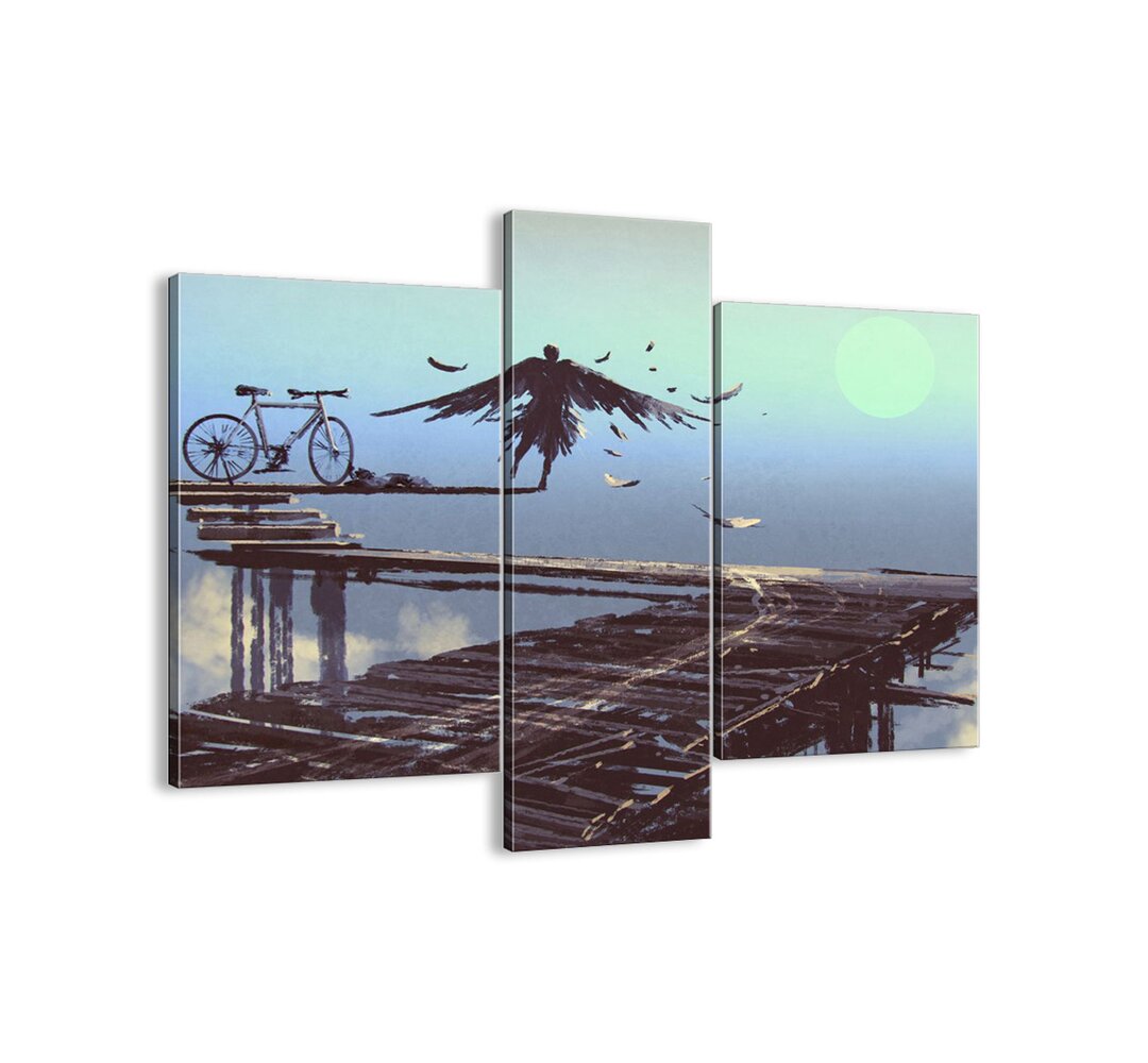 3-tlg. Leinwandbilder-Set - Grafikdruck â€žIcarus Eternally Aliveâ€�