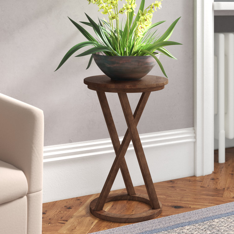 Cruz Solid Wood Cross Legs Plant Table