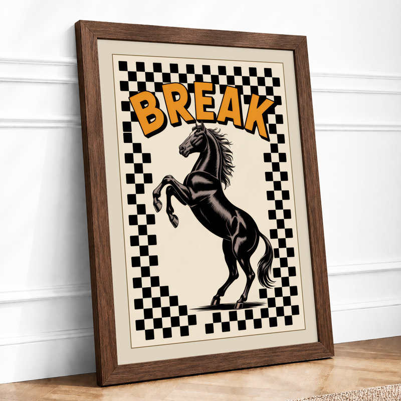 Break Free Graphic - Framed Print, A2 - 59.4 x 42.0 cm, Walnut