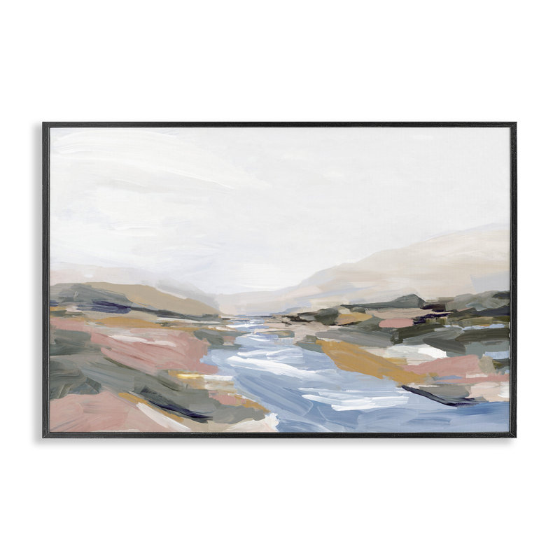 «Vibrant Landscape Fade», estampe numérique, design par Hannah Dawson, H 12 po x l 18 po, Giclée encadrée noir minuit