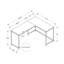 Bureau d'ordinateur, bureau personnel, coin, L 58 po, forme en L, travail, ordinateur portable, stratifié, métal, contemporain, moderne-916730907