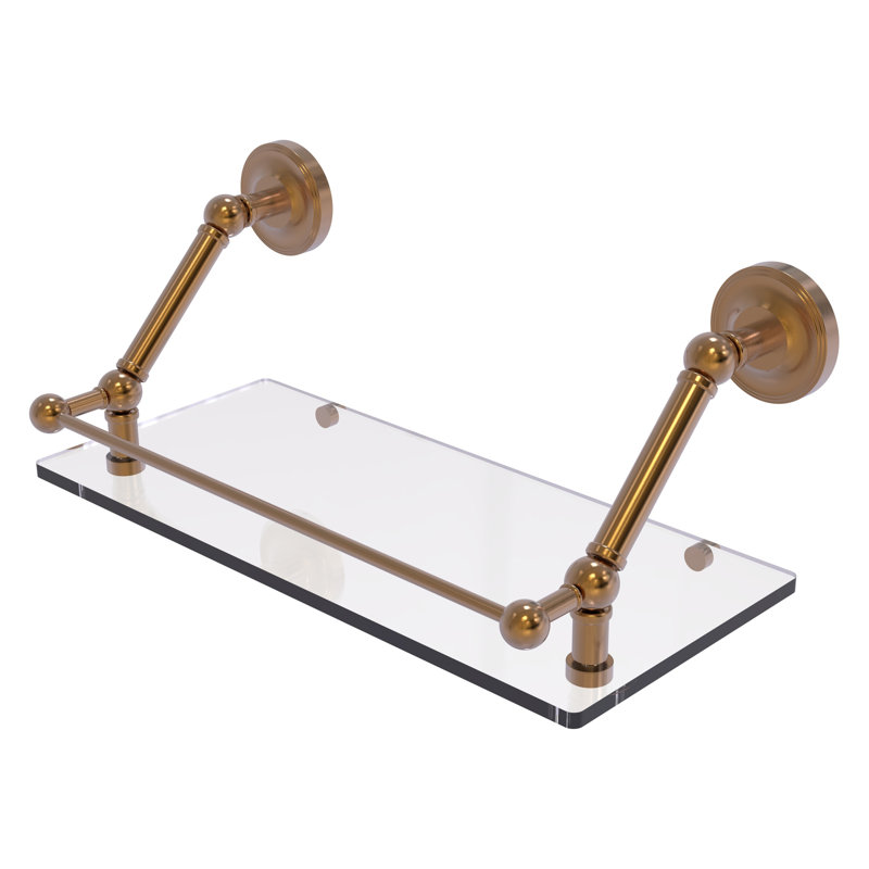 Tablette flottante avec barre de galerie Alcott, Bronze brossé, H 8 po x l 18 po x P 8,6 po