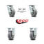 5 Inch Thermoplastic Rubber Caster Set with Roller Bearing 2 Swivel Lock 2 Rigid|SCC-30CS520-TPRRD-BSL-2-R-2