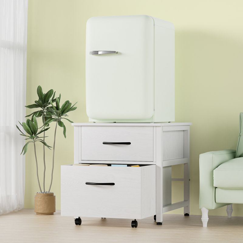 Mini-support de réfrigérateur avec rangement, table de support pour réfrigérateur de boissons avec armoire roulante, mini armoire de réfrigérateur robuste en bois massif de 22,1 po x l 23,2 po pour dortoir, bureau et chambre à coucher