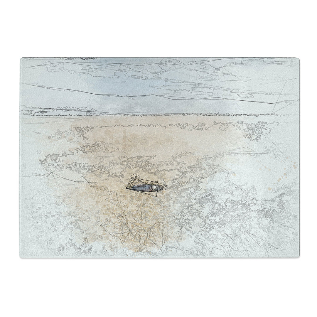 Tempered Glass Stone upon a Beach in Spain Chopping Board