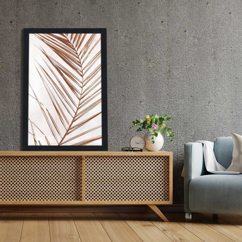 Sedona Frond II - peinture, L 27,5 po x H 39,5 po, Cadre noir