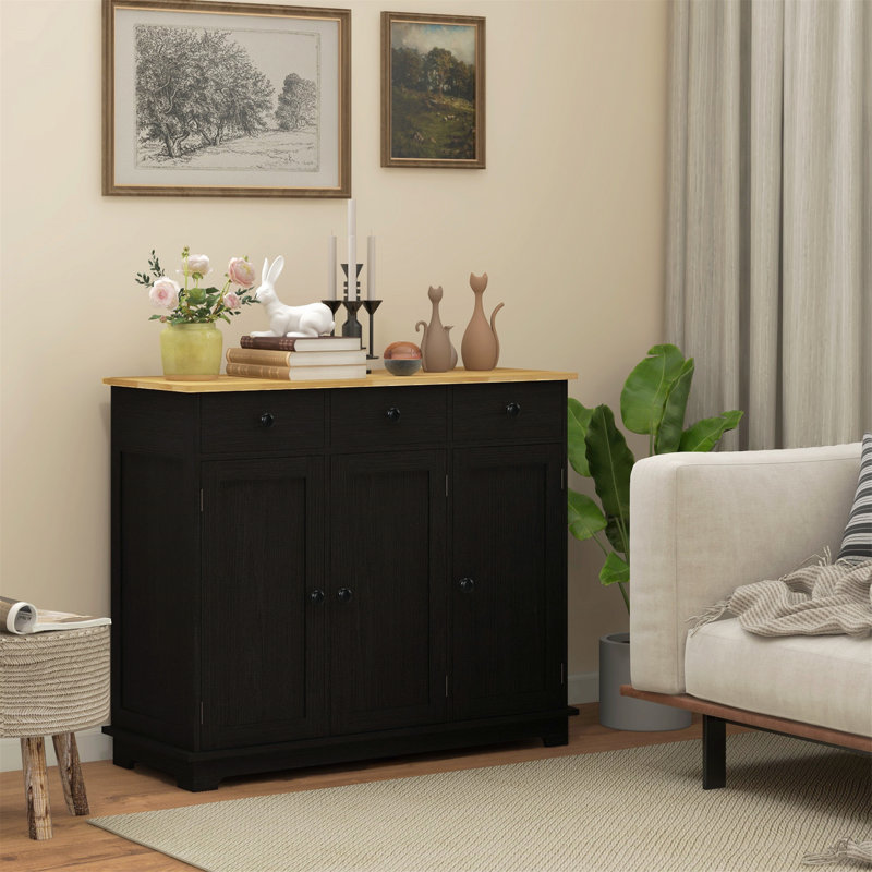 Buffet polyvalent avec beaucoup de rangement et robuste pour la maison, Bois