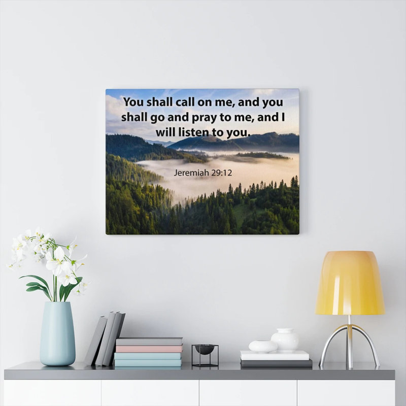 You Shall Call On Me Jeremiah 29:12 - Wrapped Canvas Print, 30cm H x 41cm W