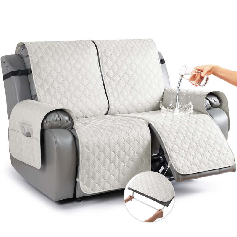 Housse pour fauteuil inclinable et imperméable Wildee, Microfibre crème, 2 sièges