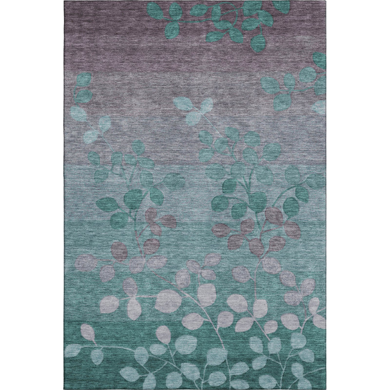 Premium Machine Washable Mayfield AMF1900 Floral Rug, Rectangle 8' x 10'