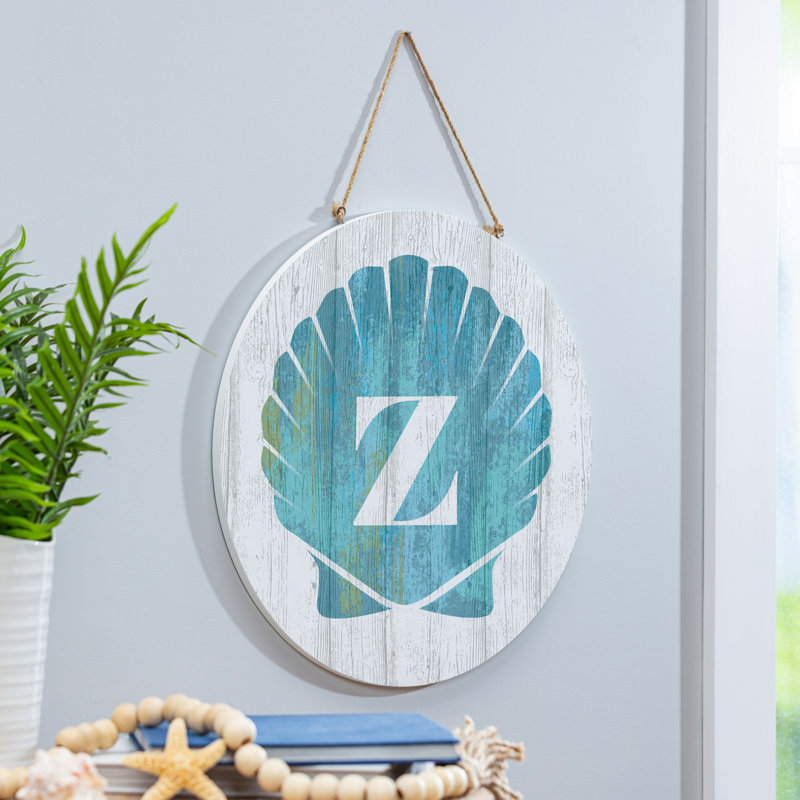 Monogramme de coquille décorative de porte côtière 18 "Z Z