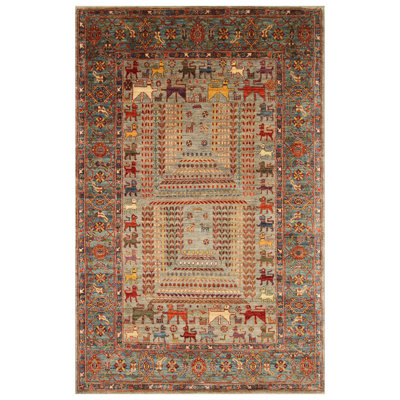 Aryana Wool Floral Area Rug in Brown