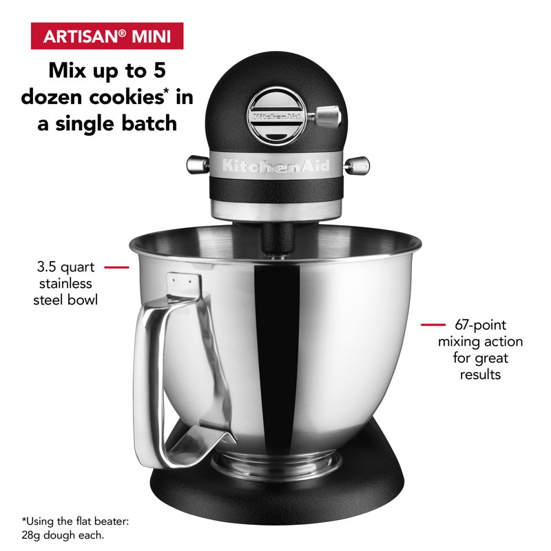Mini-batteur sur socle inclinable 3,5 pte KitchenAid® Artisan®, Noir impérial