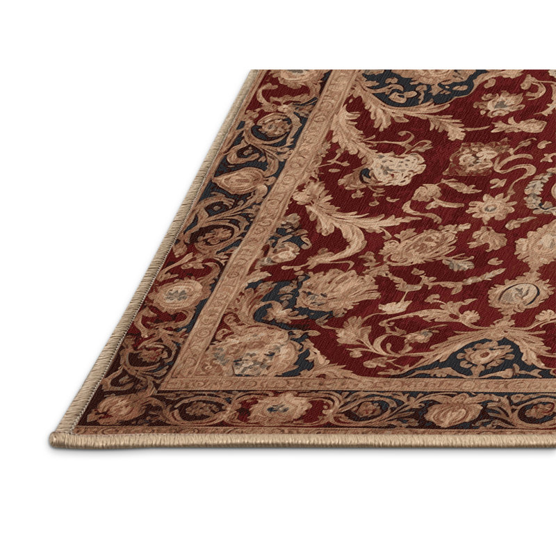 Tapis brun français lavable à la machine, Rectangle 7 pi x 9 pi