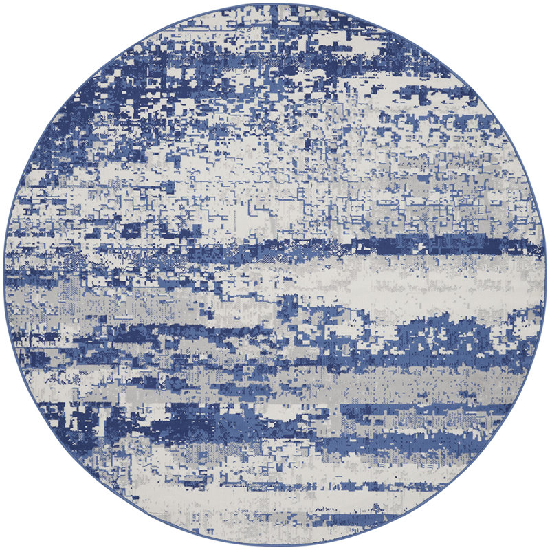 Abstract Area Rug, Round 8'