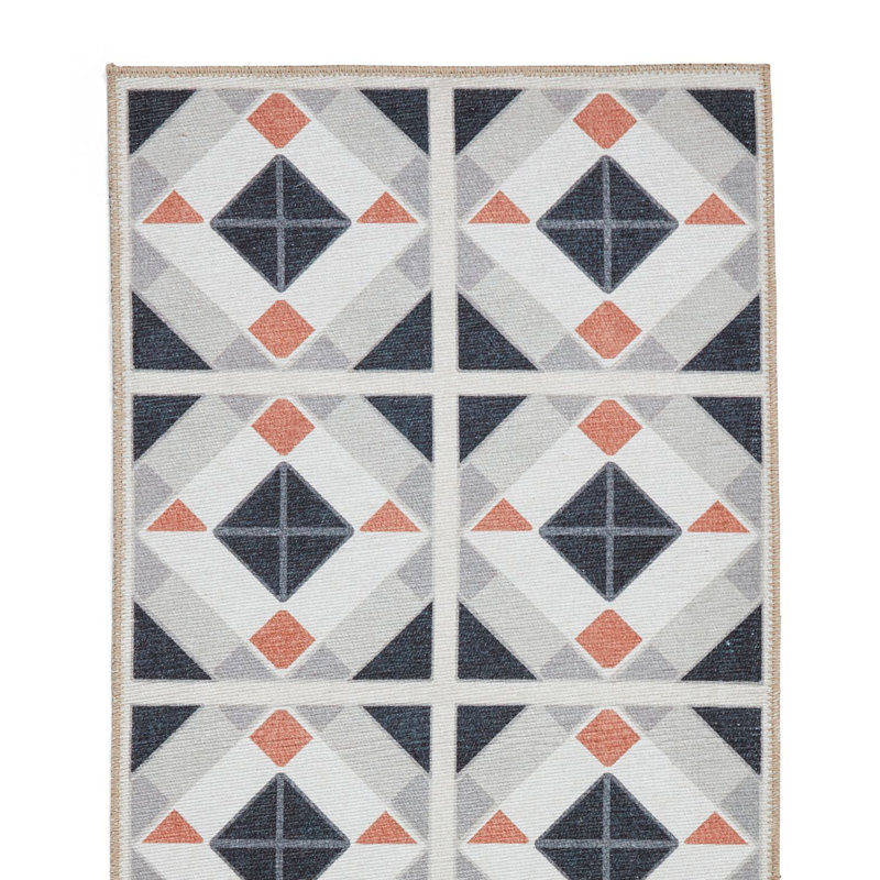 Victoria H1190 Grey/Orange, Rectangle 2'5" x 4'11"