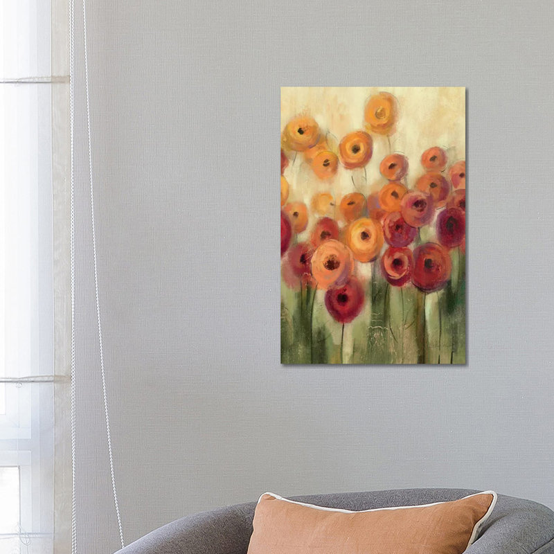 «Ranunculi Field III» par Silvia Vassileva - reproduction d'art, H 26 po x l 18 po x P 1,5 po, Toile tendue, Aucun mat