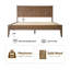 Base de lit grand format avec tête et pied de lit, lit plateforme en bois massif, pieds centraux en métal, 12 sommiers à lattes robustes, aucun sommier tapissier, silencieux et antidérapant, finition bois de grange-229805029-229805028