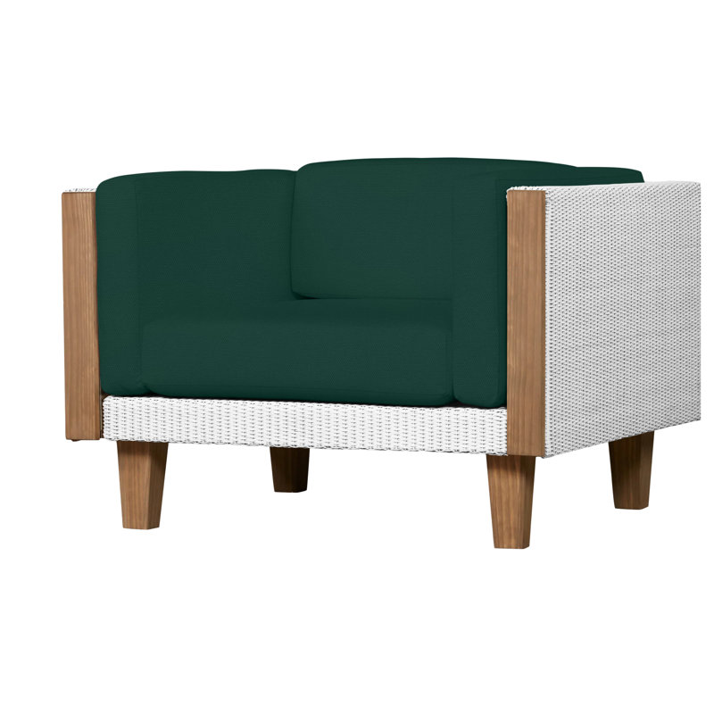 Catalina Outdoor Teak Lounge Chair, White, Demo Skyway