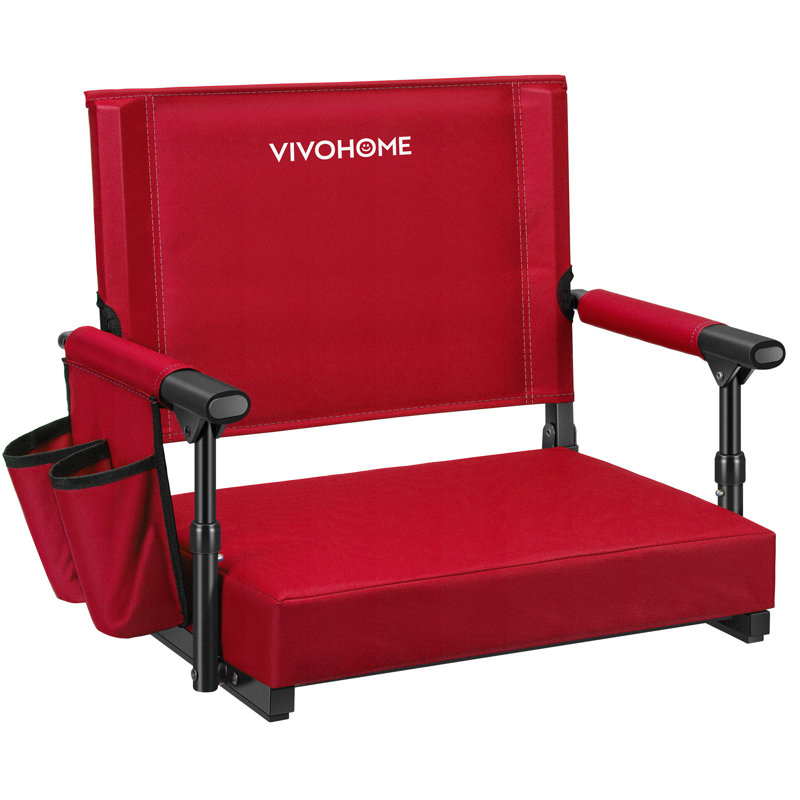 Folding  Stadium Seats With Back Support And Cushion, Red