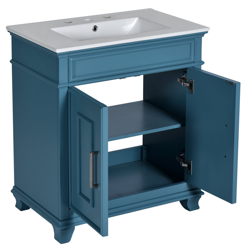  Ensemble de meuble-lavabo sur pied 30 po avec lavabo en céramique