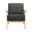 Chaise d'appoint moderne dans un cadre gris foncé en bois massif pour le confort du salon Chaise grise élégante, base, revêtement en tissu texturé