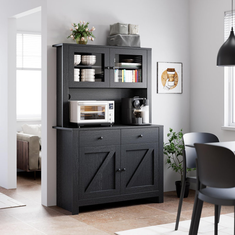 161cm Kitchen Pantry, Black