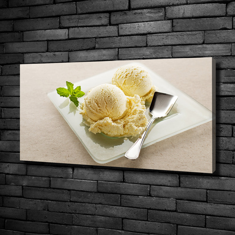 Ice Cream On The Plate - No Frame Print on Canvas