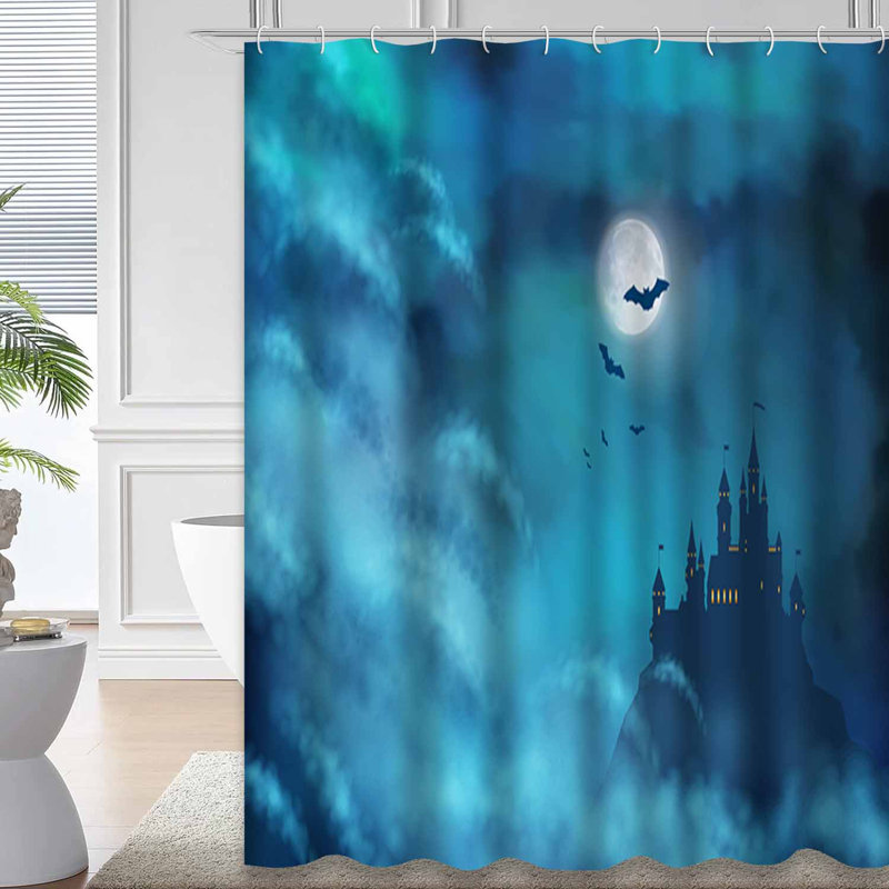 Rideau de douche d'Halloween avec 12 crochets, L 72 po x l 78 po