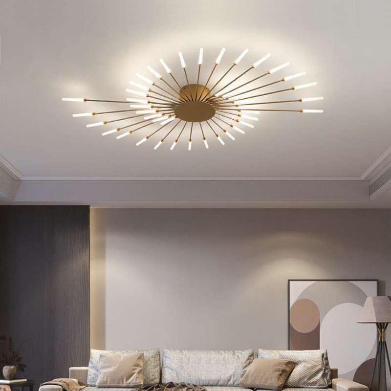 Anyieth Acrylic LED Semi Flush Mount, Gold