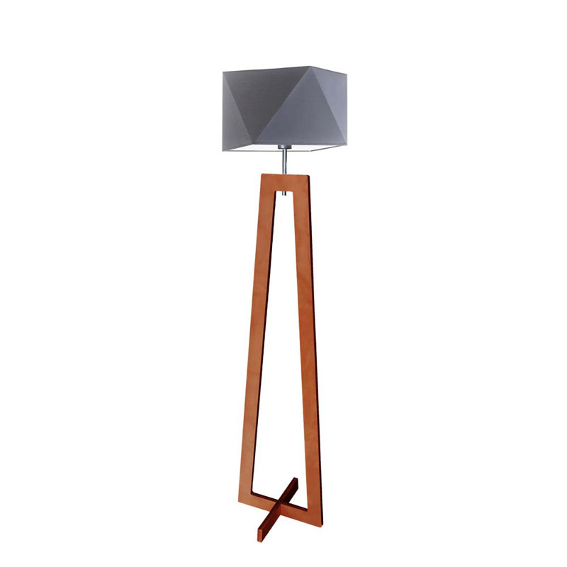 Ayaab 152cm Traditional Floor Lamp, Grey, Mahogany
