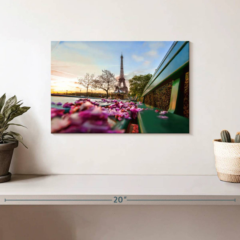 Serviette Ravi Eiffel au printemps, H 8 po x l 12 po