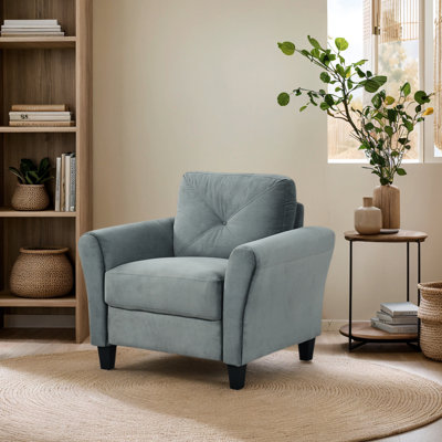 Velours gris doux avec porte-livre amovible pour les petits espaces dans la chambre à coucher et le bureau - Coussins épais, rembourrage en éponge, pieds raffinés