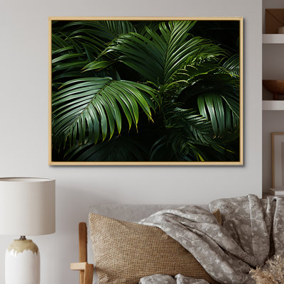 «Emerald Jungle Palm Leaves Embrace», reproduction sur toile