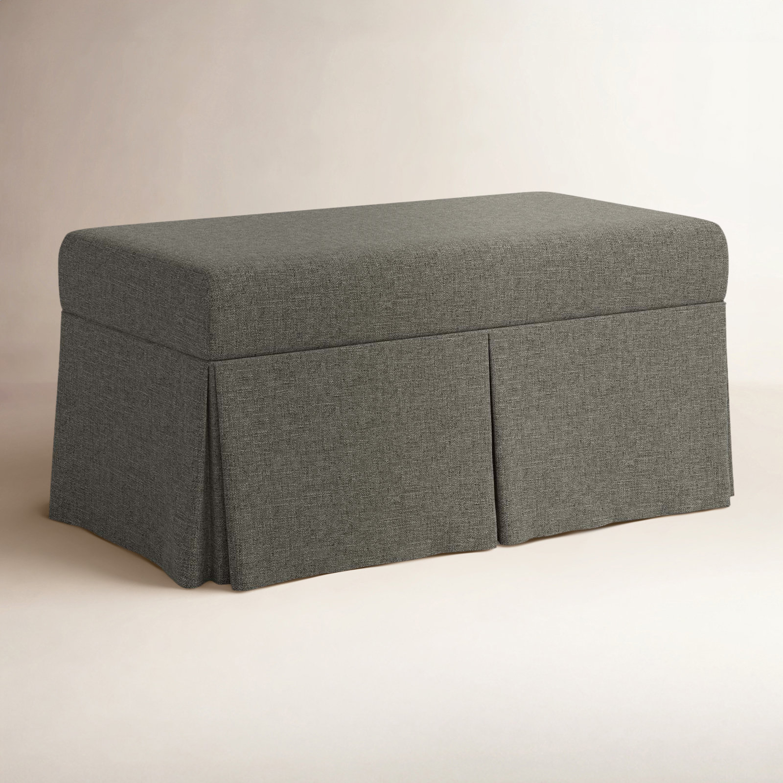 Wyatt Storage Bench, Zuma Charcoal Textured Linen