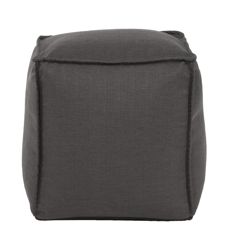 Philip Upholstered Pouf, Charcoal