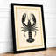 Lobster Silhouette Minimalist - Framed Print-475451935-475452387