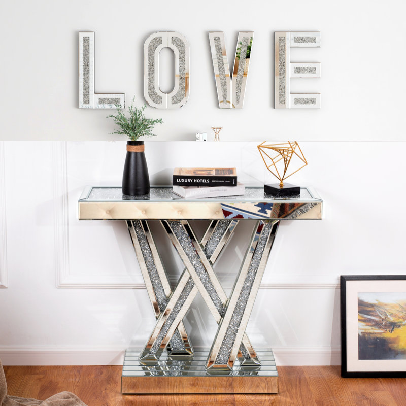 Tench 35.43" Console Table and Mirror Set