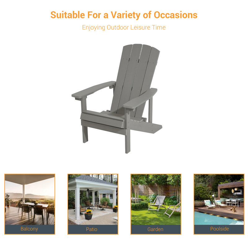  HIPS Adirondack Chair, Light Gray