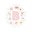 Lettre illustrée B rose - impression-52819958-52819960-52819974