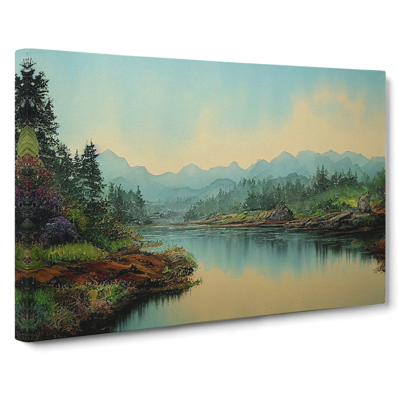 Traditional Forest River - Wrapped Canvas, 50cm H x 76cm W x 3cm D