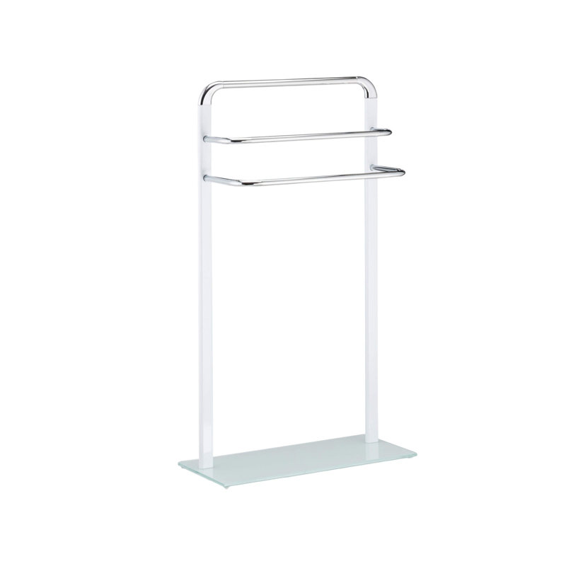 Chromed Metal 3 Rail Blanket Ladder Silver