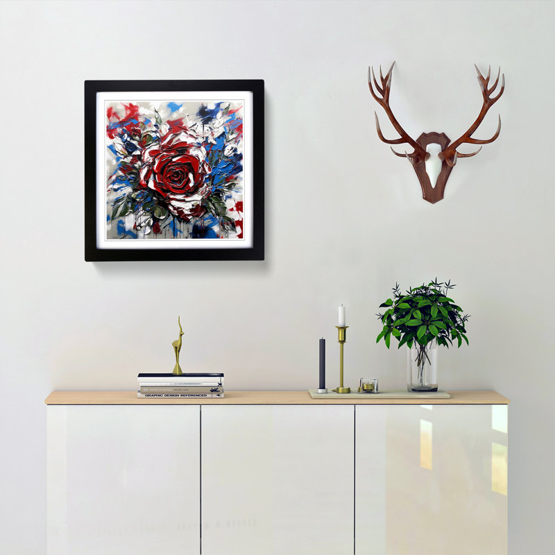 Single Picture Frame Print on Wood, Black