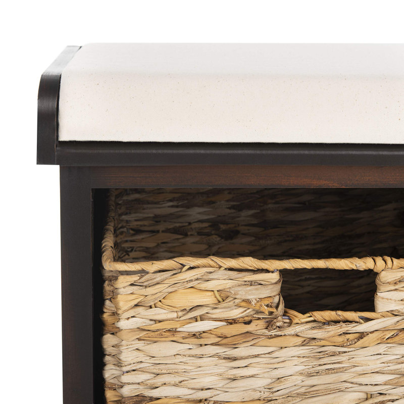 Upholstered Storage Bench, Brown